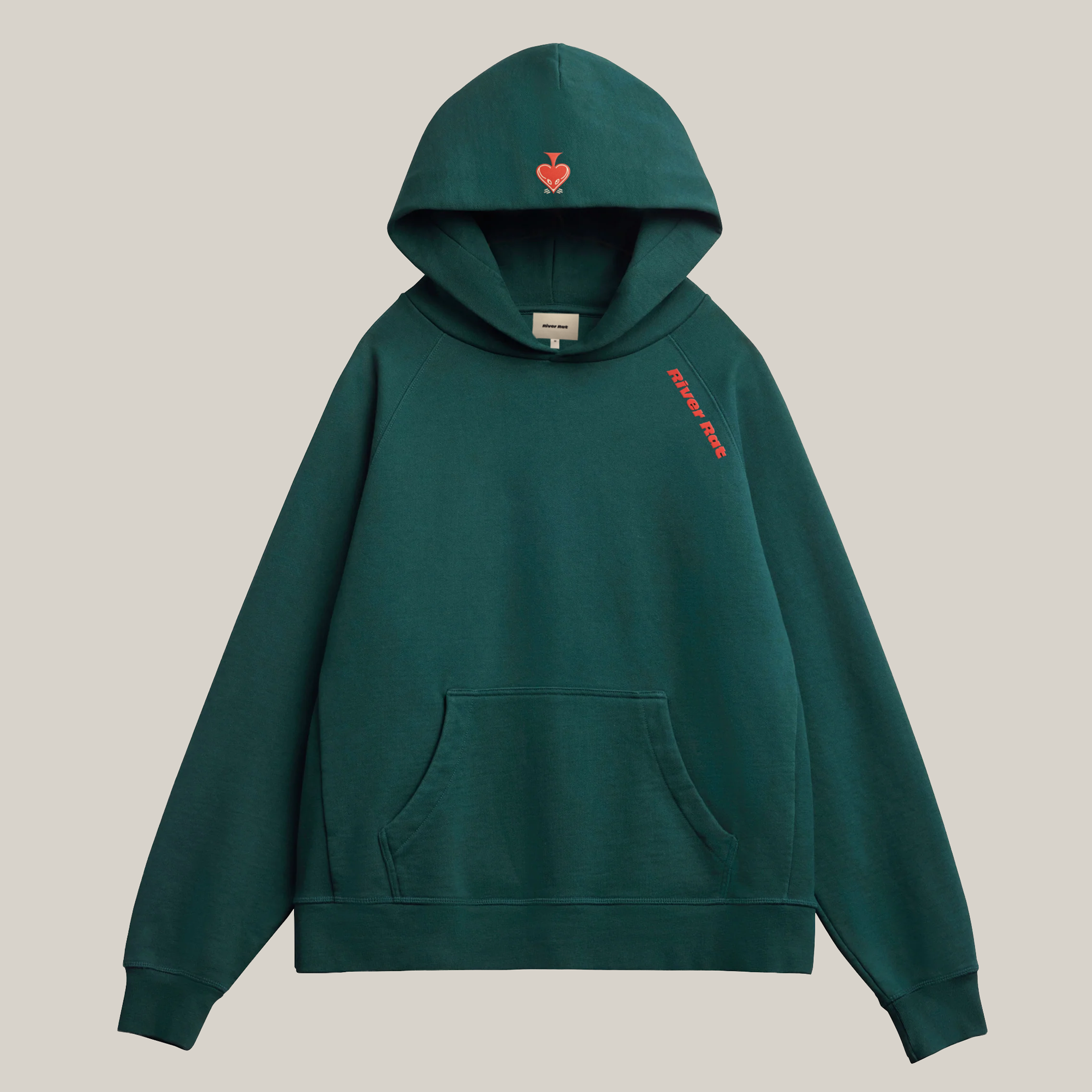 French Terry Hoodie Hood Logo Design